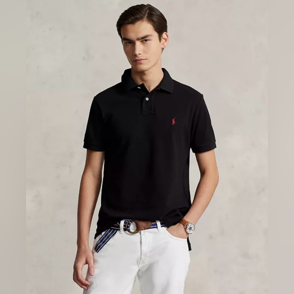 Polo Ralph Lauren Black Polo Shirt Men’s 2XL Red Pony Classic Fit Preppy